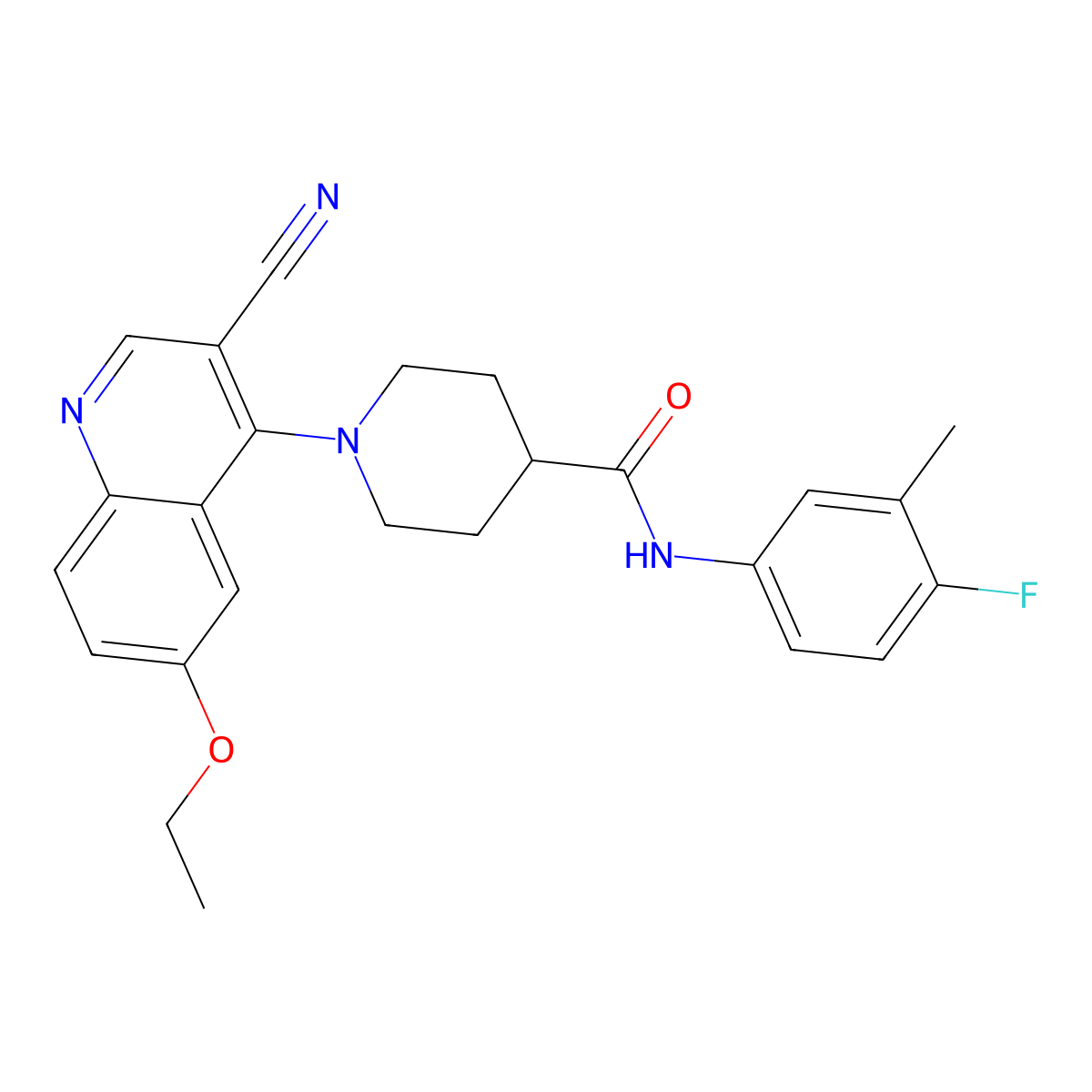 1-(3-cyano-6-ethoxyquinolin-4-yl)-N-(4-fluoro-3-methylphenyl)piperidine-4-carboxamide molecular structure, CAS 1226454-94-9