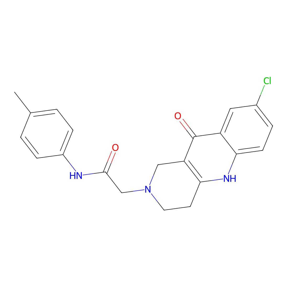 2-(8-chloro-10-oxo-3,4-dihydrobenzo[b][1,6]naphthyridin-2(1H,5H,10H)-yl)-N-(p-tolyl)acetamide molecular structure, CAS 1226455-15-7