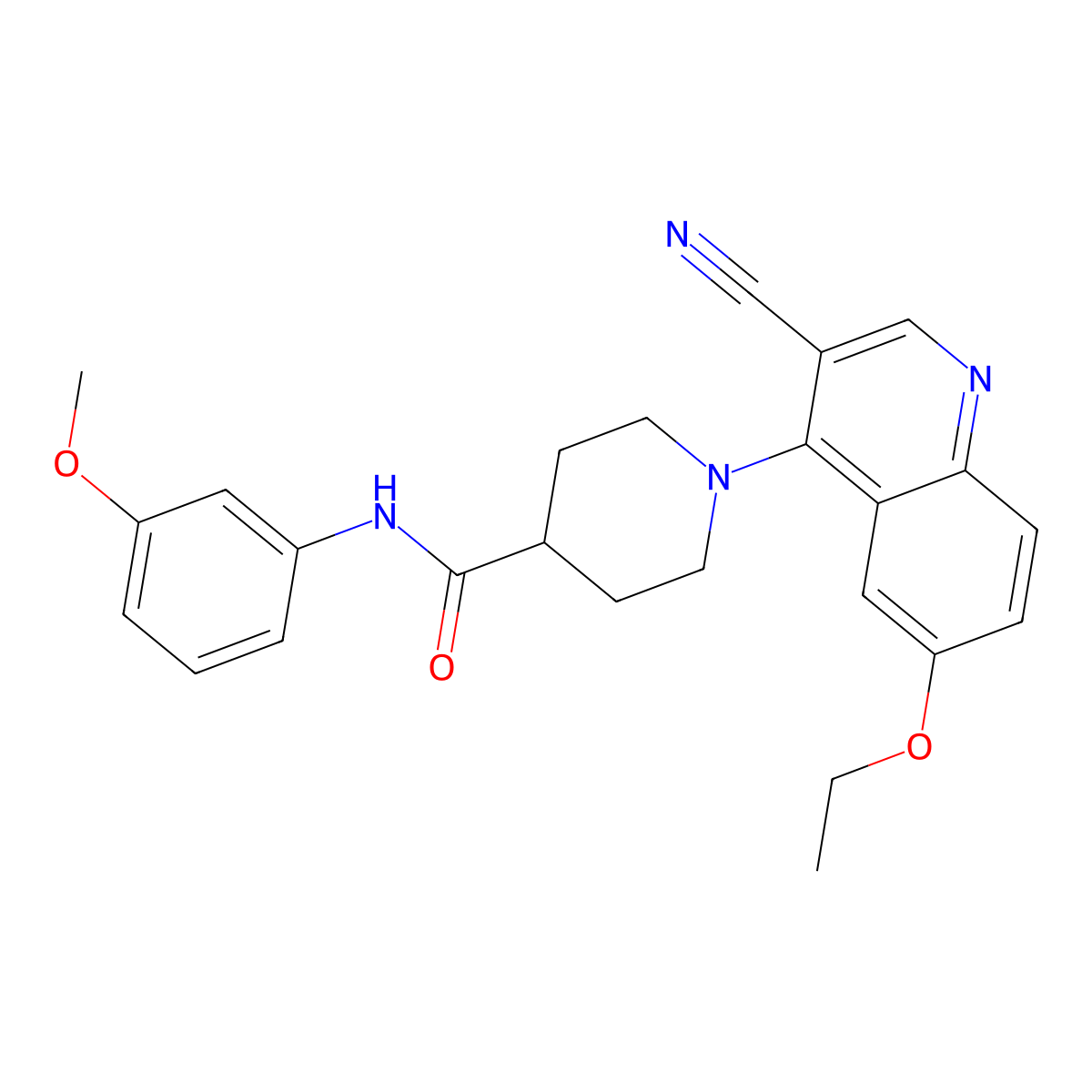1-(3-cyano-6-ethoxyquinolin-4-yl)-N-(3-methoxyphenyl)piperidine-4-carboxamide molecular structure, CAS 1226455-60-2