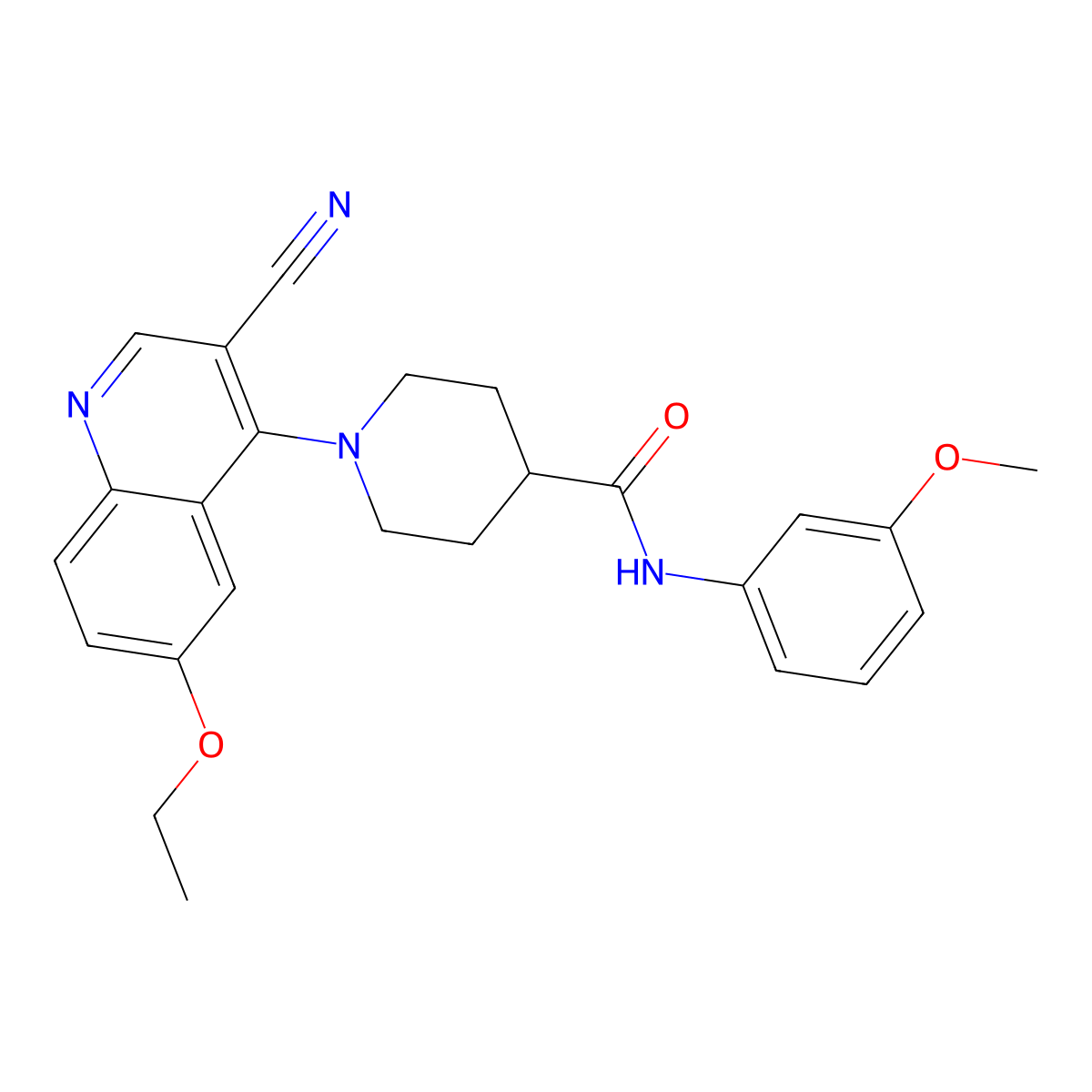 1-(3-cyano-6-ethoxyquinolin-4-yl)-N-(3-methoxyphenyl)piperidine-4-carboxamide molecular structure, CAS 1226455-60-2