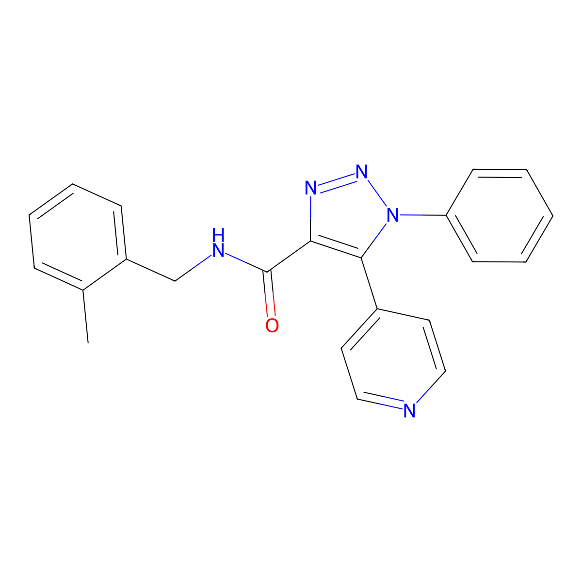 N-[(2-methylphenyl)methyl]-1-phenyl-5-(pyridin-4-yl)-1H-1,2,3-triazole-4-carboxamide molecular structure, CAS 1226455-84-0