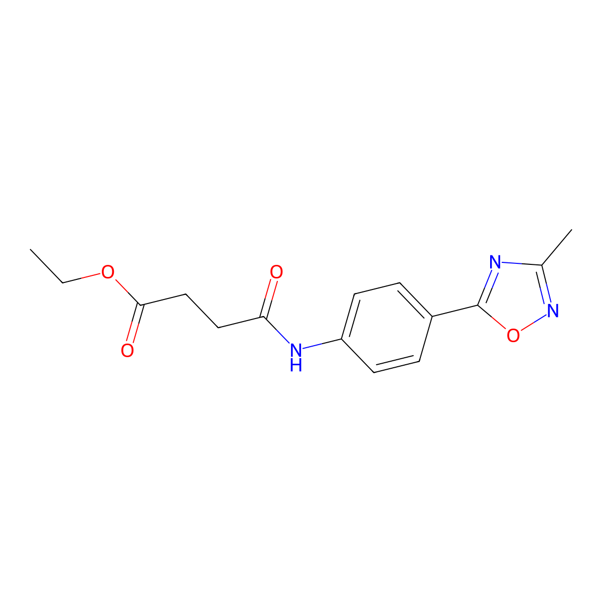 Ethyl 4-((4-(3-methyl-1,2,4-oxadiazol-5-yl)phenyl)amino)-4-oxobutanoate molecular structure, CAS 1226455-96-4