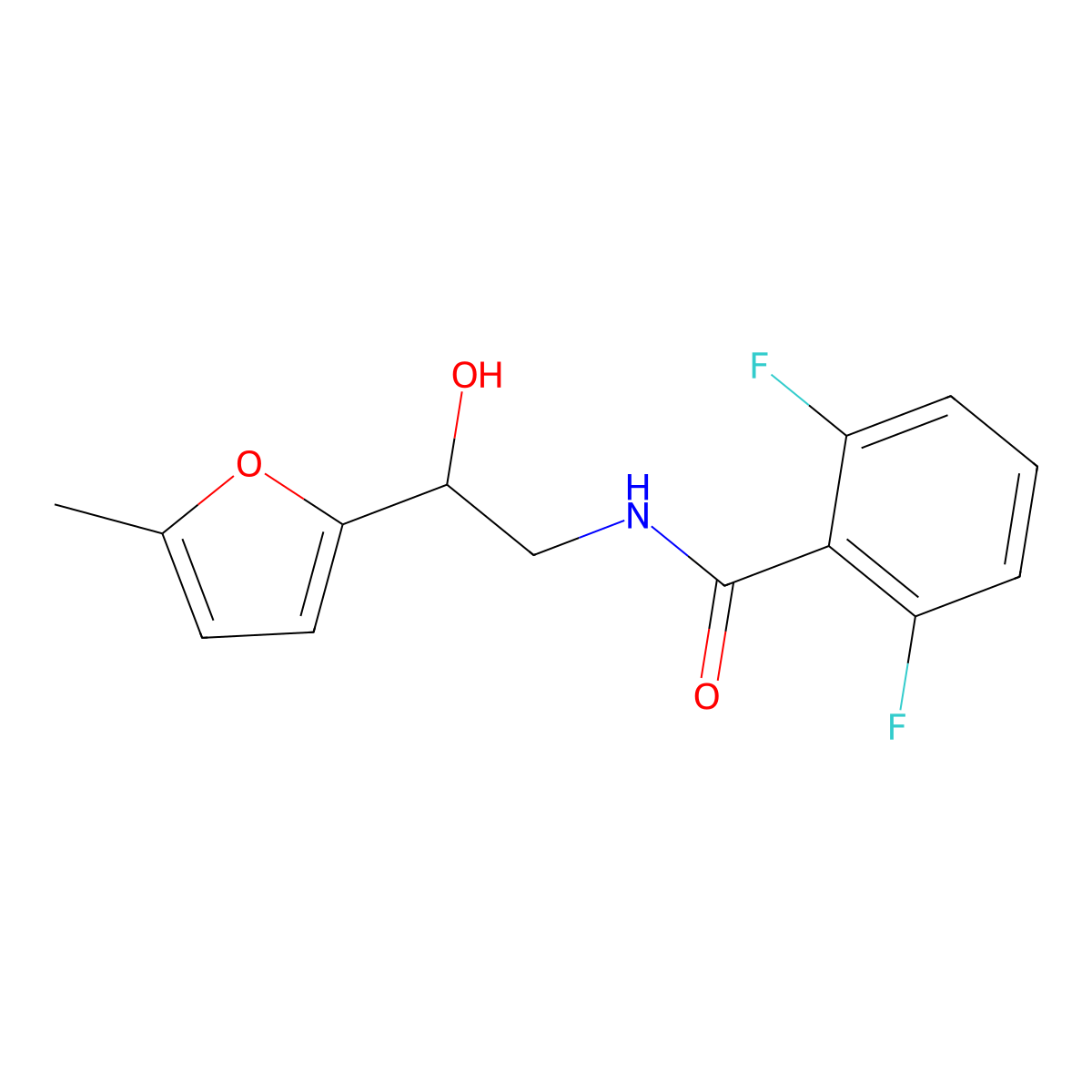 2,6-difluoro-N-[2-hydroxy-2-(5-methylfuran-2-yl)ethyl]benzamide molecular structure, CAS 1226456-06-9