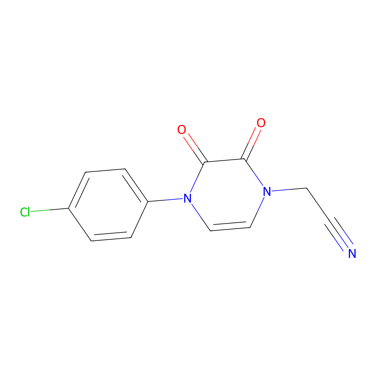 [4-(4-chlorophenyl)-2,3-dioxo-3,4-dihydropyrazin-1(2H)-yl]acetonitrile molecular structure, CAS 1226456-14-9