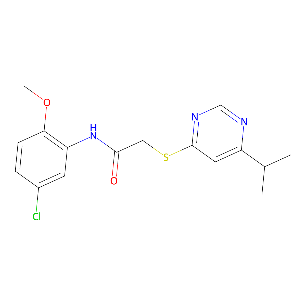 N-(5-chloro-2-methoxyphenyl)-2-((6-isopropylpyrimidin-4-yl)thio)acetamide molecular structure, CAS 1226456-19-4