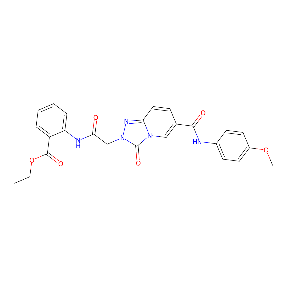 ethyl 2-(2-(6-((4-methoxyphenyl)carbamoyl)-3-oxo-[1,2,4]triazolo[4,3-a]pyridin-2(3H)-yl)acetamido)benzoate molecular structure, CAS 1226456-20-7