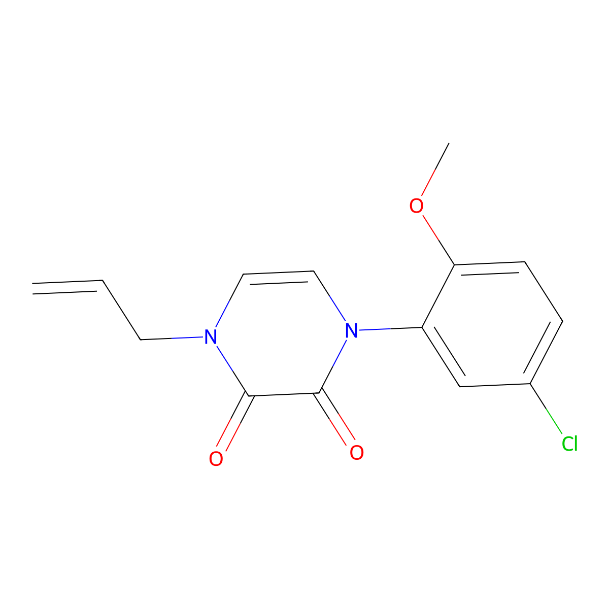 1-allyl-4-(5-chloro-2-methoxyphenyl)pyrazine-2,3(1H,4H)-dione molecular structure, CAS 1226456-50-3
