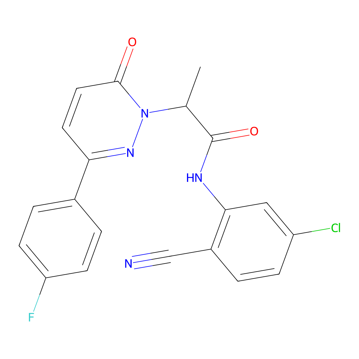 N-(5-chloro-2-cyanophenyl)-2-(3-(4-fluorophenyl)-6-oxopyridazin-1(6H)-yl)propanamide molecular structure, CAS 1226456-61-6