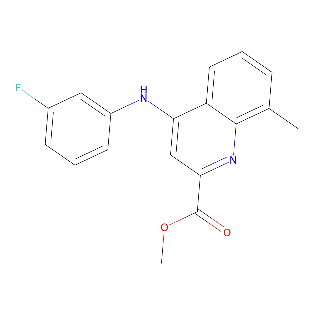 Methyl 4-[(3-fluorophenyl)amino]-8-methylquinoline-2-carboxylate molecular structure, CAS 1226456-70-7