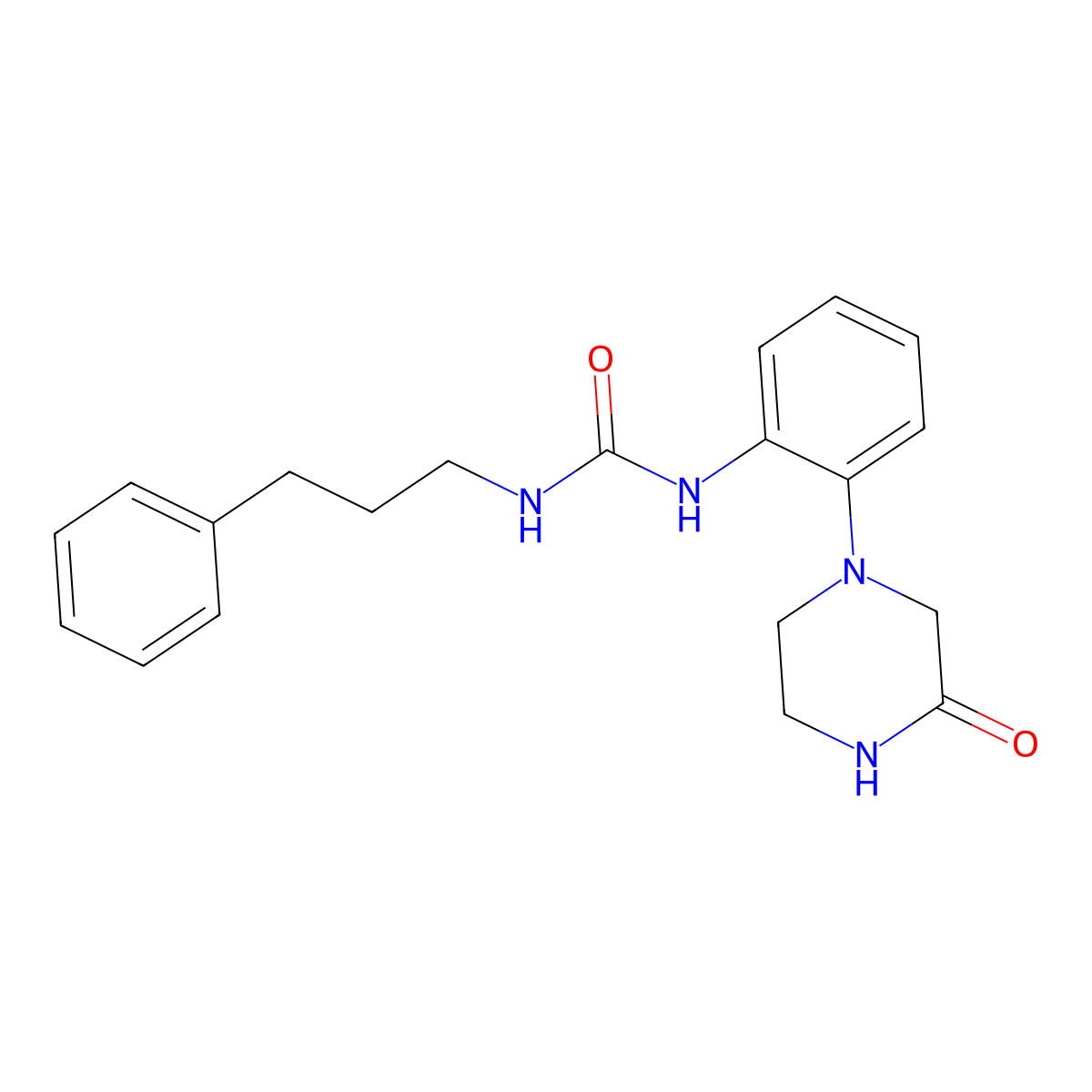 1-(2-(3-Oxopiperazin-1-yl)phenyl)-3-(3-phenylpropyl)urea molecular structure, CAS 1226456-75-2