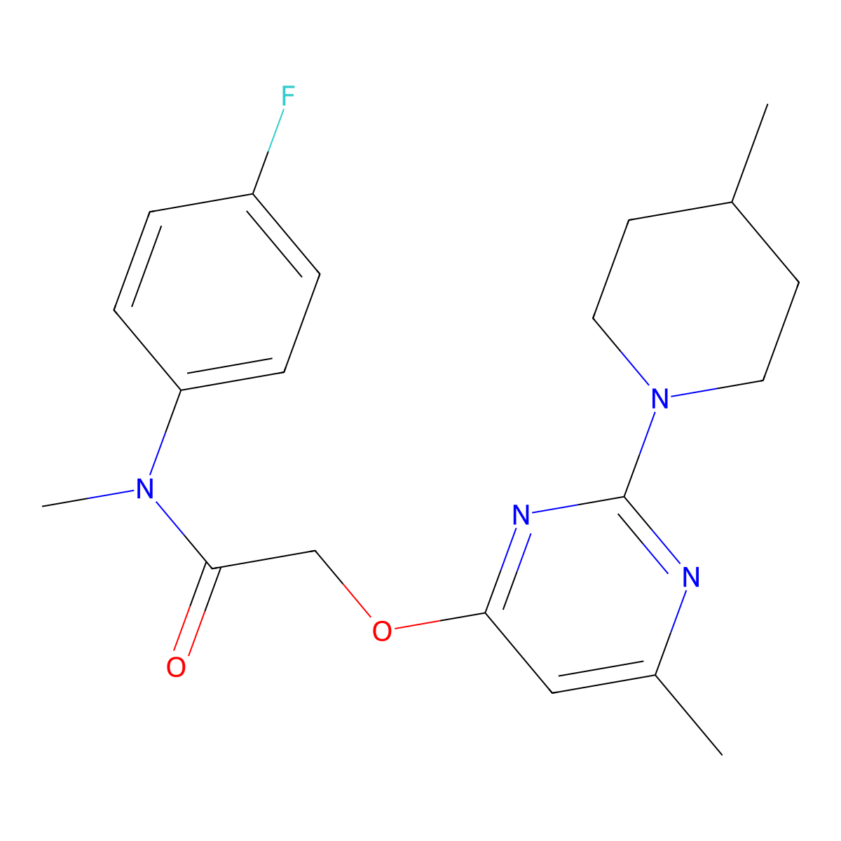 N-(4-fluorophenyl)-N-methyl-2-{[6-methyl-2-(4-methylpiperidin-1-yl)pyrimidin-4-yl]oxy}acetamide molecular structure, CAS 1226456-84-3