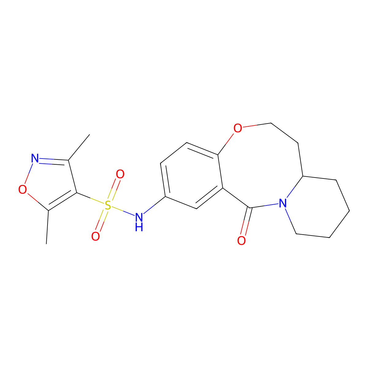 3,5-dimethyl-N-(13-oxo-6,7,7a,8,9,10,11,13-octahydrobenzo[b]pyrido[1,2-e][1,5]oxazocin-2-yl)isoxazole-4-sulfonamide molecular structure, CAS 1226456-85-4