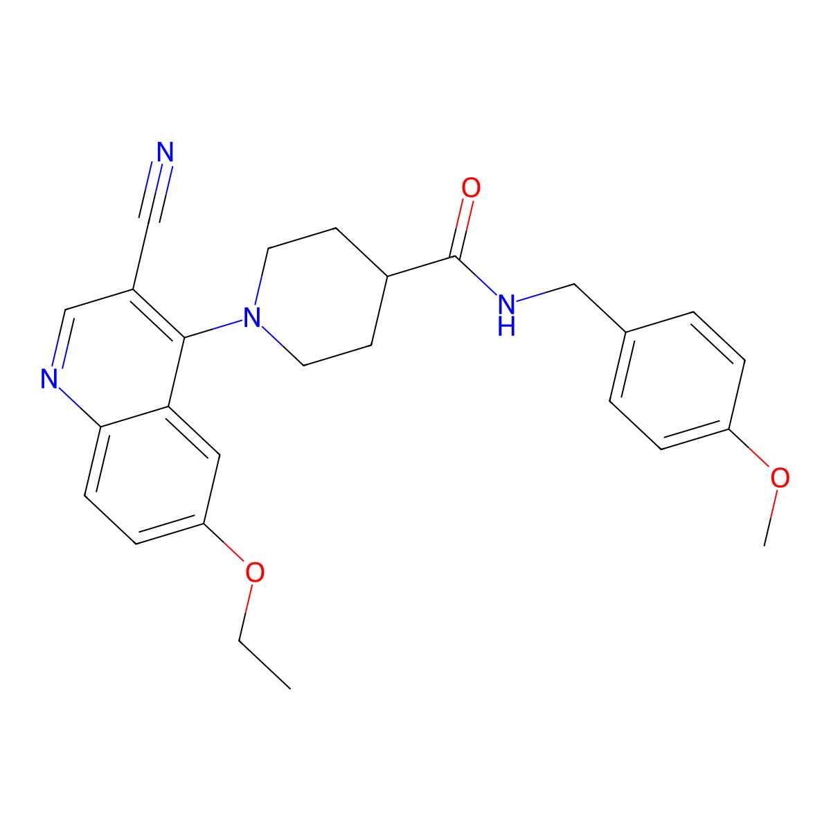 1-(3-cyano-6-ethoxyquinolin-4-yl)-N-(4-methoxybenzyl)piperidine-4-carboxamide molecular structure, CAS 1226456-88-7