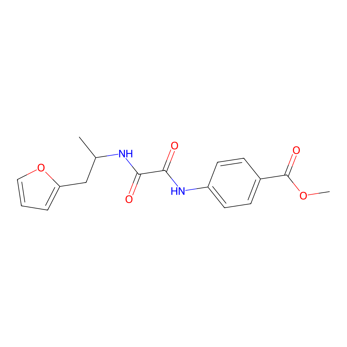 Methyl 4-(2-((1-(furan-2-yl)propan-2-yl)amino)-2-oxoacetamido)benzoate molecular structure, CAS 1226456-93-4