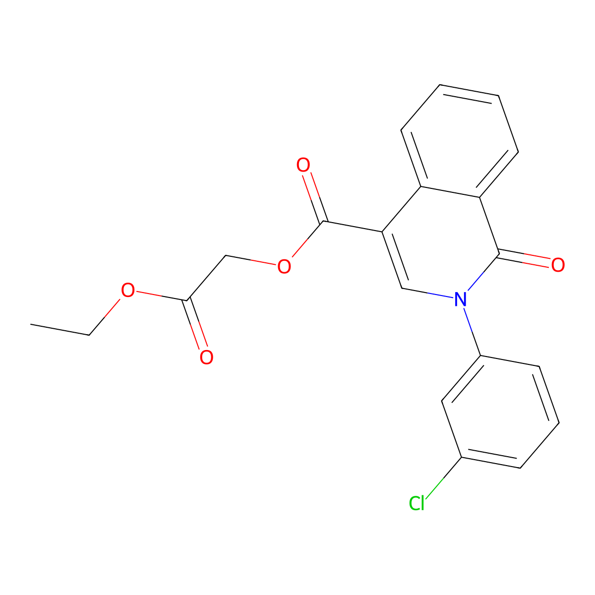 2-Ethoxy-2-oxoethyl 2-(3-chlorophenyl)-1-oxo-1,2-dihydroisoquinoline-4-carboxylate molecular structure, CAS 1226457-01-7