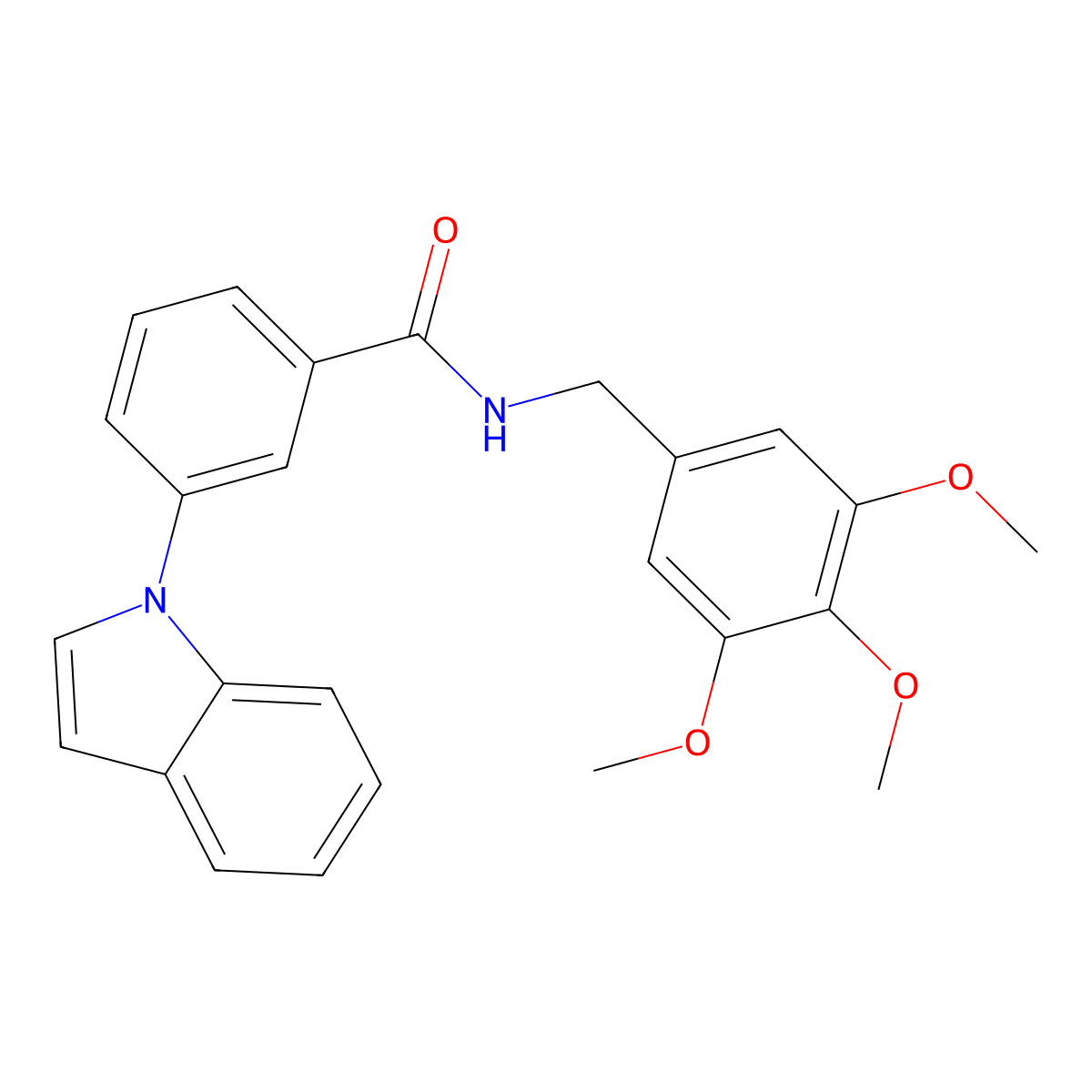 3-(1H-indol-1-yl)-N-(3,4,5-trimethoxybenzyl)benzamide molecular structure, CAS 1226457-02-8