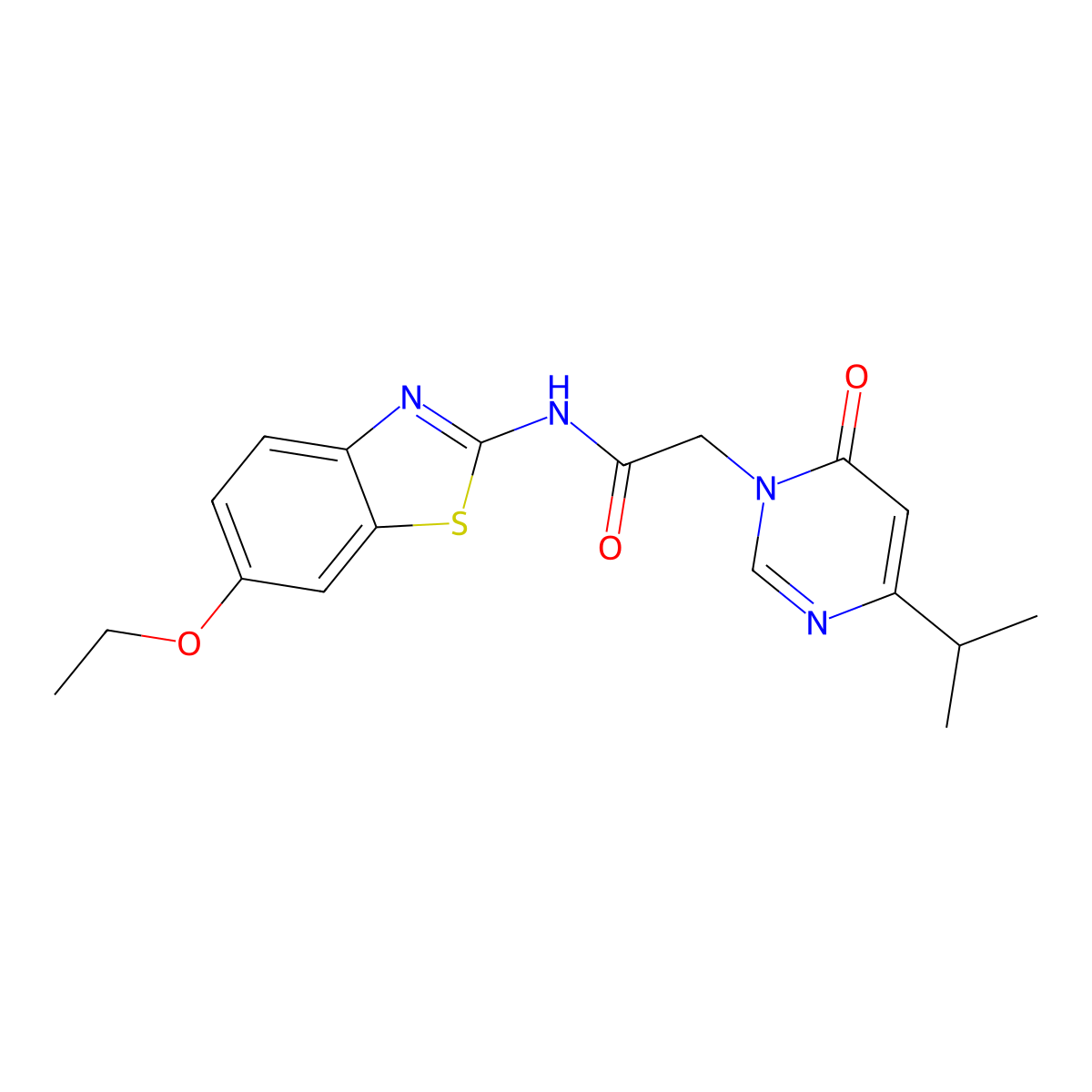 N-(6-ethoxybenzo[d]thiazol-2-yl)-2-(4-isopropyl-6-oxopyrimidin-1(6H)-yl)acetamide molecular structure, CAS 1226457-40-4