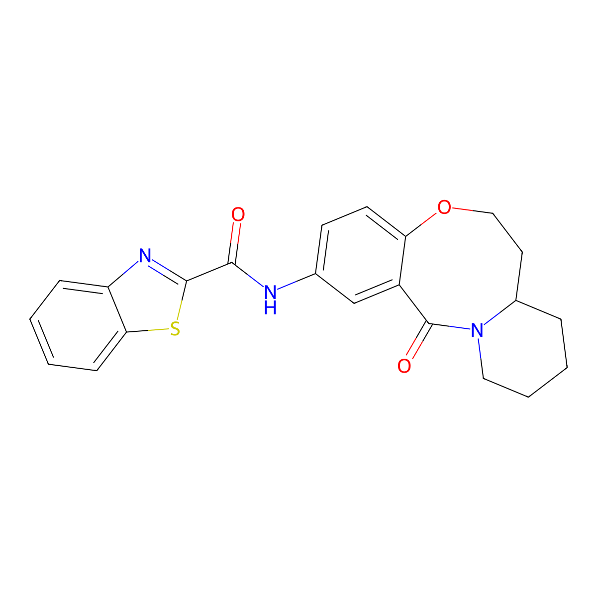 N-(13-oxo-6,7,7a,8,9,10,11,13-octahydrobenzo[b]pyrido[1,2-e][1,5]oxazocin-2-yl)benzo[d]thiazole-2-carboxamide molecular structure, CAS 1226457-67-5