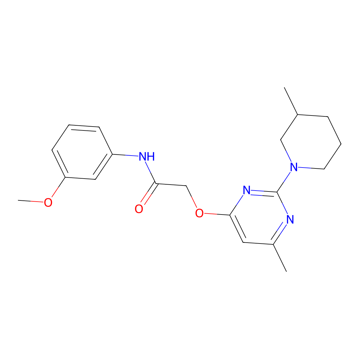 N-(3-methoxyphenyl)-2-{[6-methyl-2-(3-methylpiperidin-1-yl)pyrimidin-4-yl]oxy}acetamide molecular structure, CAS 1226457-79-9