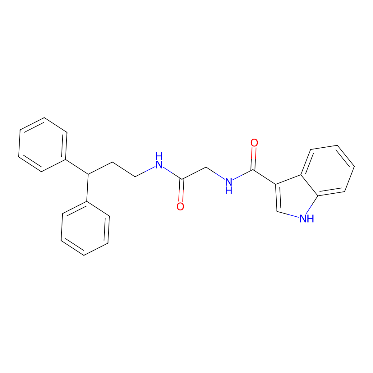 N-(2-((3,3-diphenylpropyl)amino)-2-oxoethyl)-1H-indole-3-carboxamide molecular structure, CAS 1226457-86-8