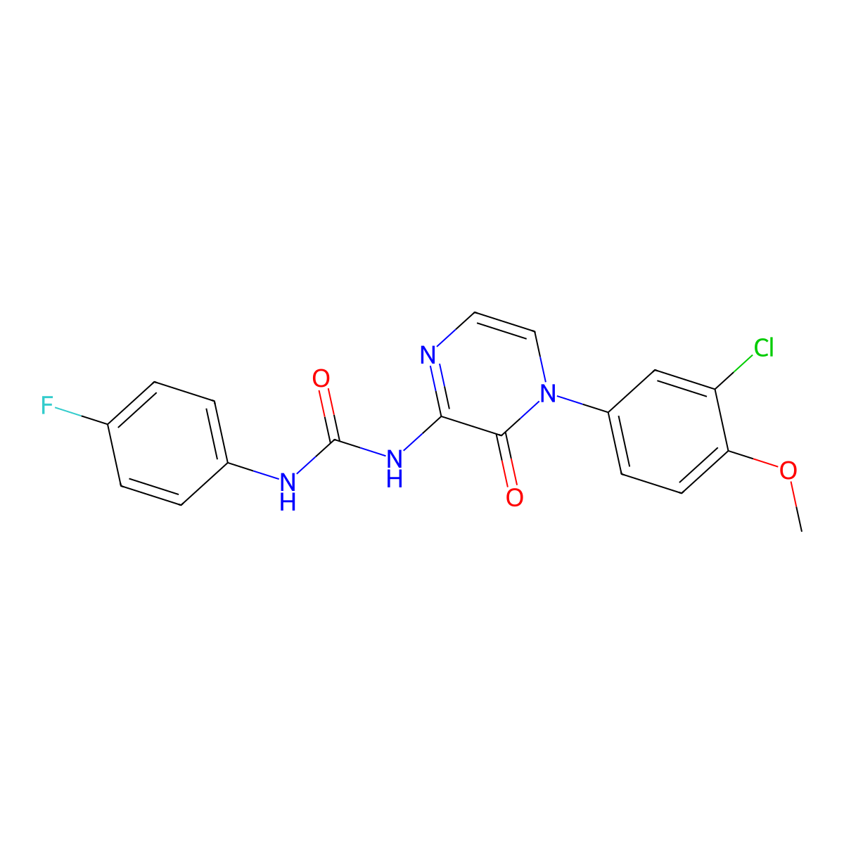 3-[4-(3-Chloro-4-methoxyphenyl)-3-oxo-3,4-dihydropyrazin-2-yl]-1-(4-fluorophenyl)urea molecular structure, CAS 1226457-90-4