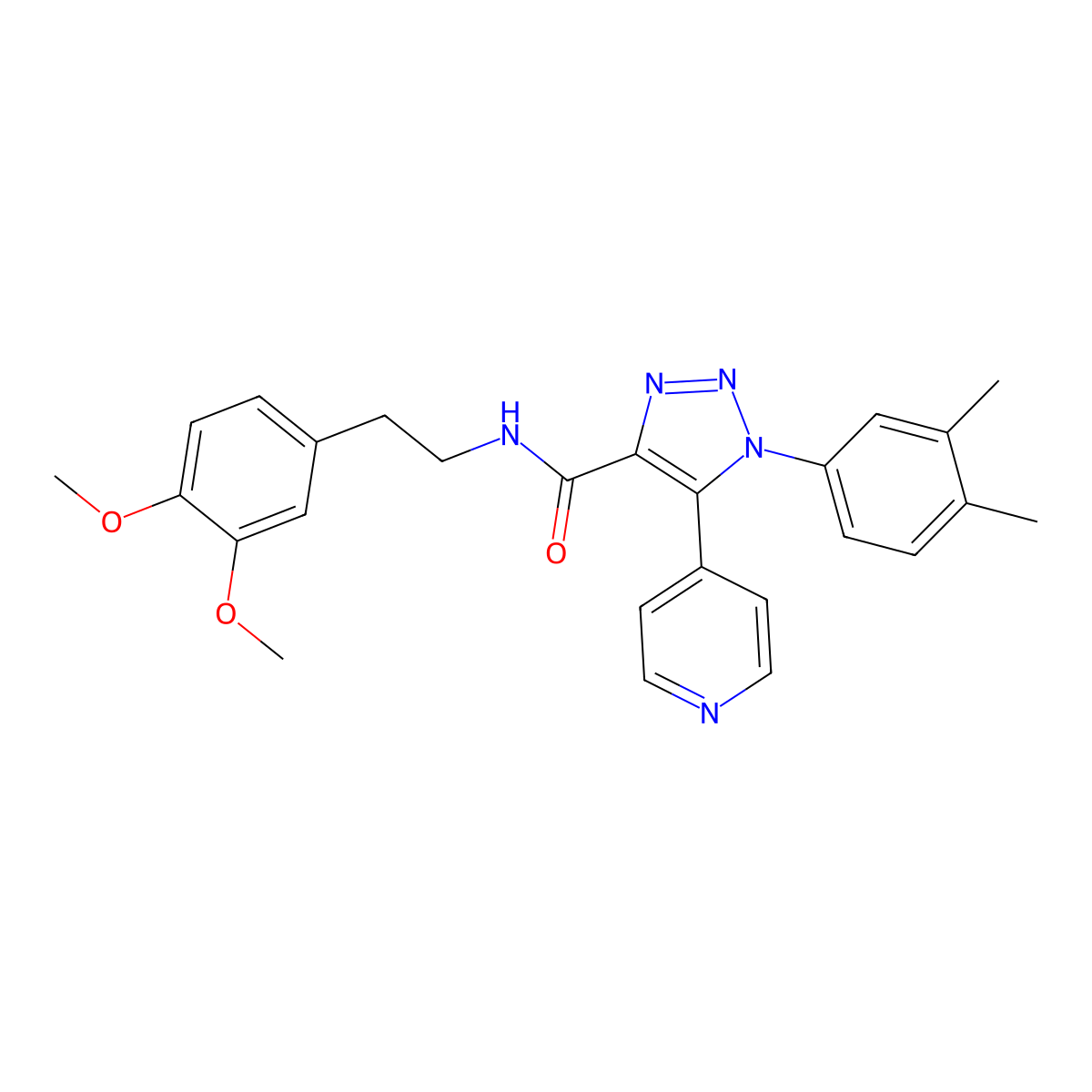 N-[2-(3,4-dimethoxyphenyl)ethyl]-1-(3,4-dimethylphenyl)-5-(pyridin-4-yl)-1H-1,2,3-triazole-4-carboxamide molecular structure, CAS 1226457-94-8