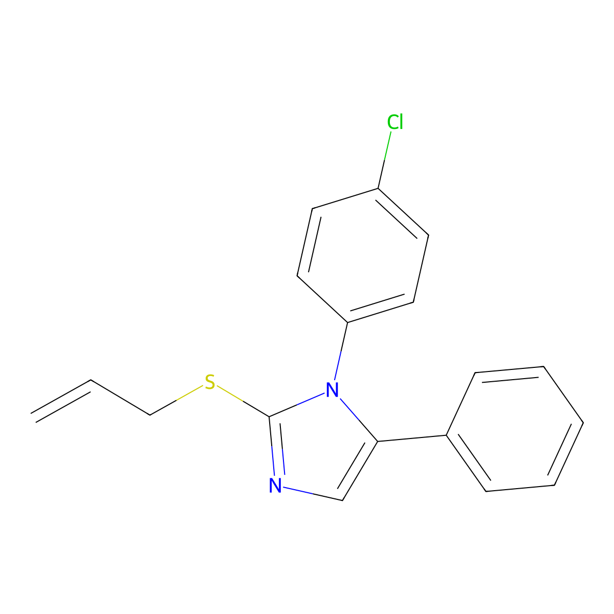 2-(allylthio)-1-(4-chlorophenyl)-5-phenyl-1H-imidazole molecular structure, CAS 1226458-02-1