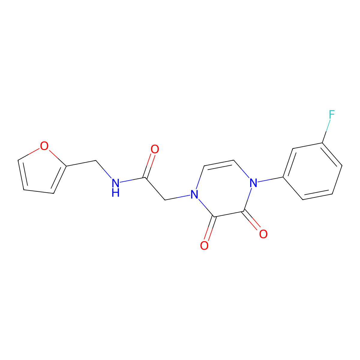 2-(4-(3-fluorophenyl)-2,3-dioxo-3,4-dihydropyrazin-1(2H)-yl)-N-(furan-2-ylmethyl)acetamide molecular structure, CAS 1226458-10-1