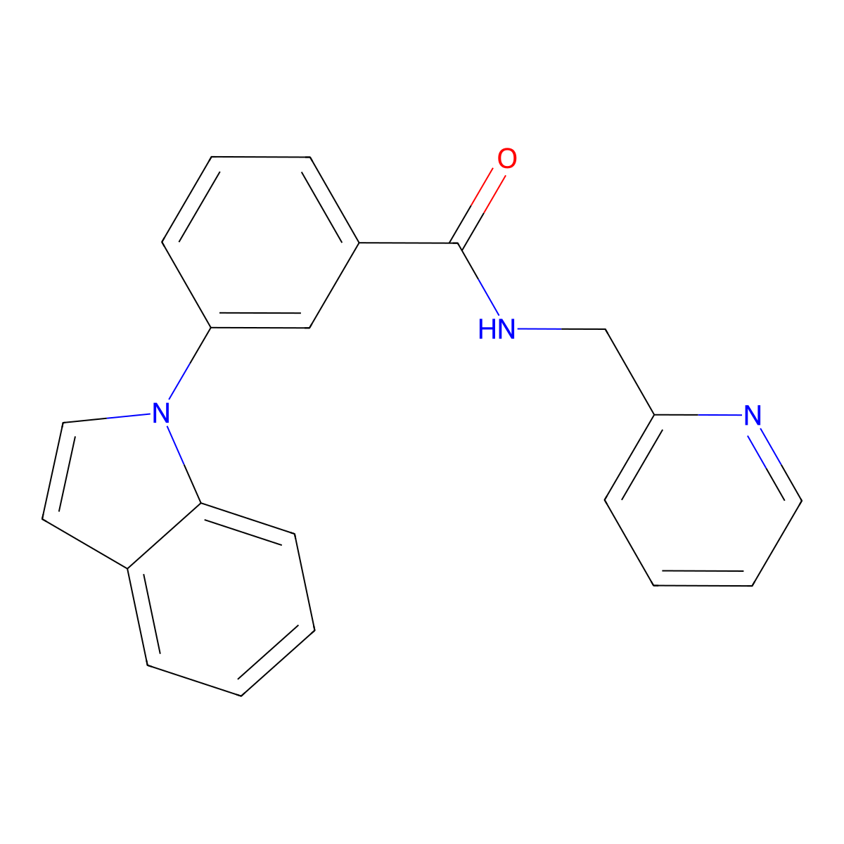 3-(1H-indol-1-yl)-N-(pyridin-2-ylmethyl)benzamide molecular structure, CAS 1226458-25-8