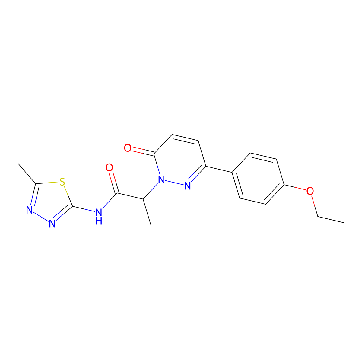 2-(3-(4-ethoxyphenyl)-6-oxopyridazin-1(6H)-yl)-N-(5-methyl-1,3,4-thiadiazol-2-yl)propanamide molecular structure, CAS 1226458-27-0