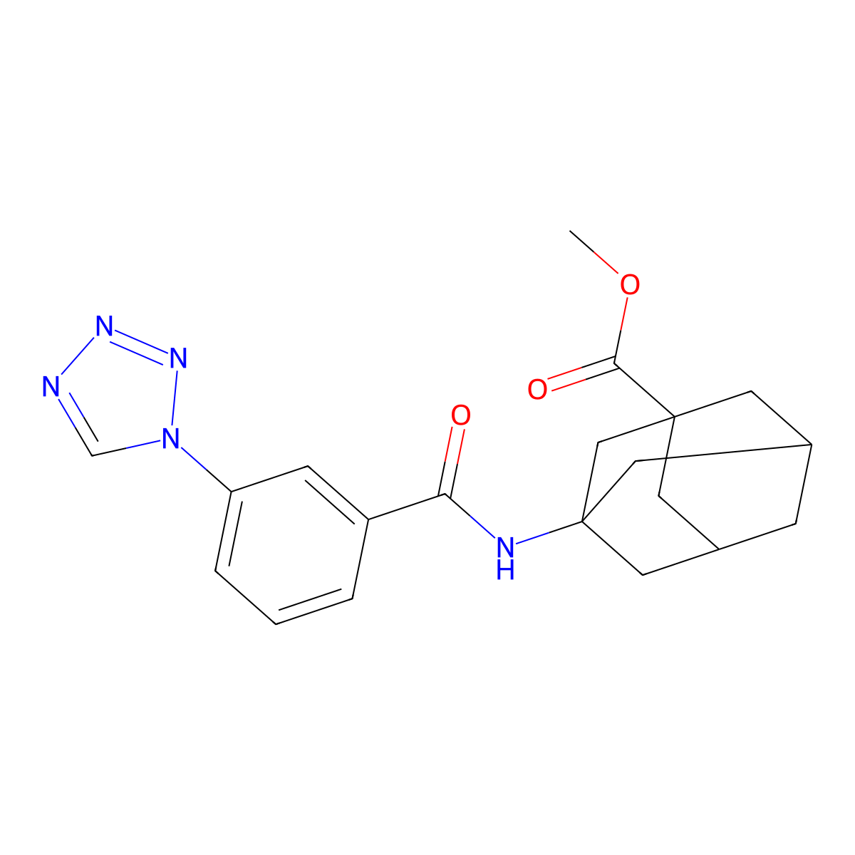 (1r,3s,5R,7S)-methyl 3-(3-(1H-tetrazol-1-yl)benzamido)adamantane-1-carboxylate molecular structure, CAS 1226458-28-1