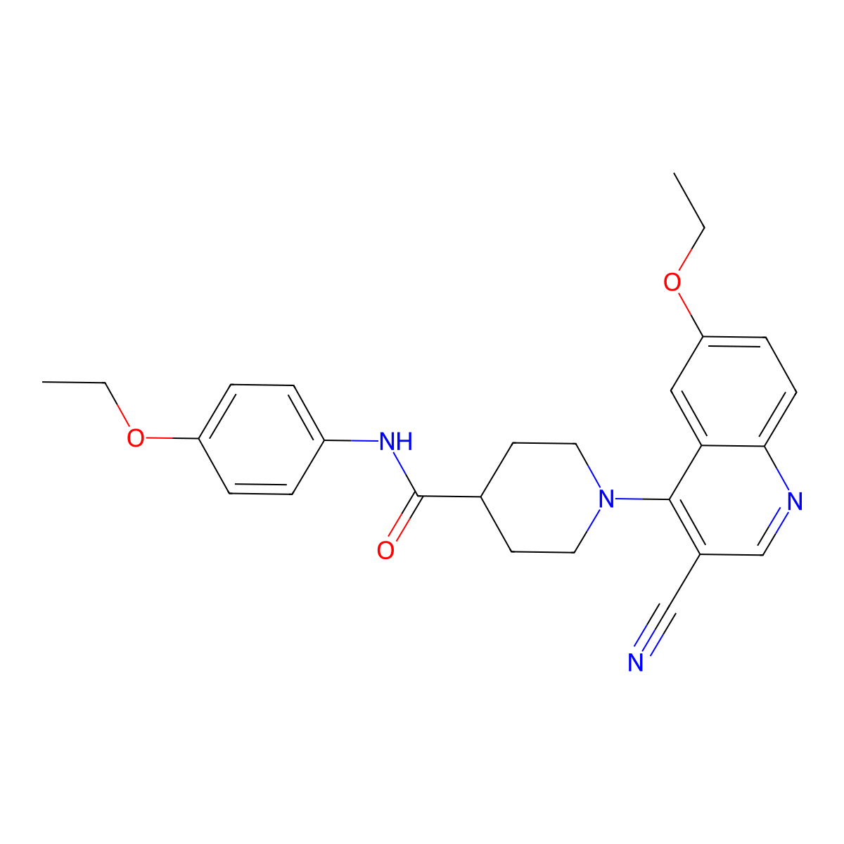 1-(3-cyano-6-ethoxyquinolin-4-yl)-N-(4-ethoxyphenyl)piperidine-4-carboxamide molecular structure, CAS 1226458-37-2