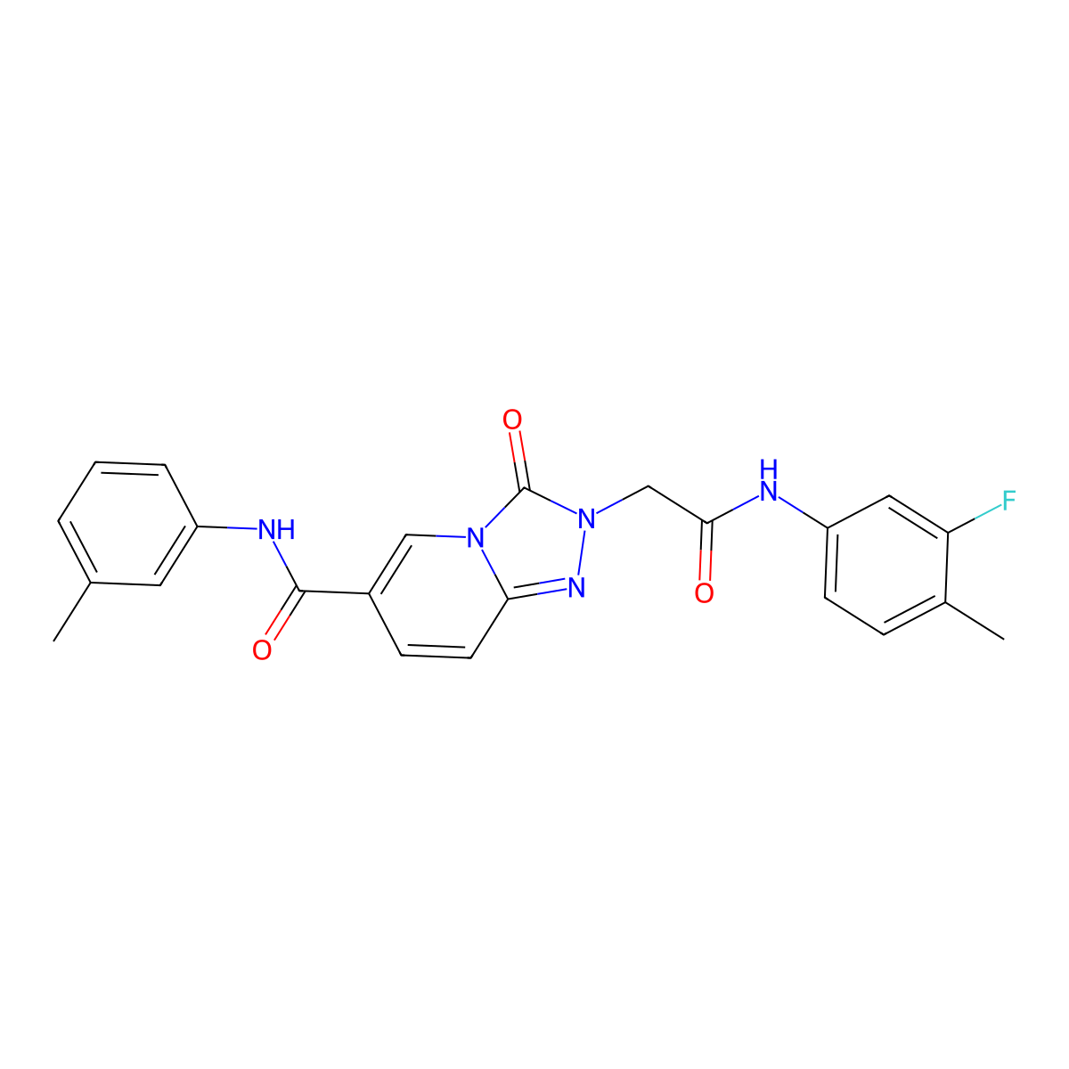 2-(2-((3-fluoro-4-methylphenyl)amino)-2-oxoethyl)-3-oxo-N-(m-tolyl)-2,3-dihydro-[1,2,4]triazolo[4,3-a]pyridine-6-carboxamide molecular structure, CAS 1226458-41-8