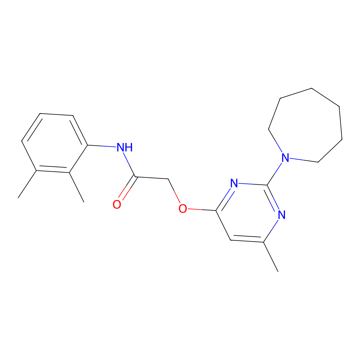 2-{[2-(azepan-1-yl)-6-methylpyrimidin-4-yl]oxy}-N-(2,3-dimethylphenyl)acetamide molecular structure, CAS 1226458-65-6