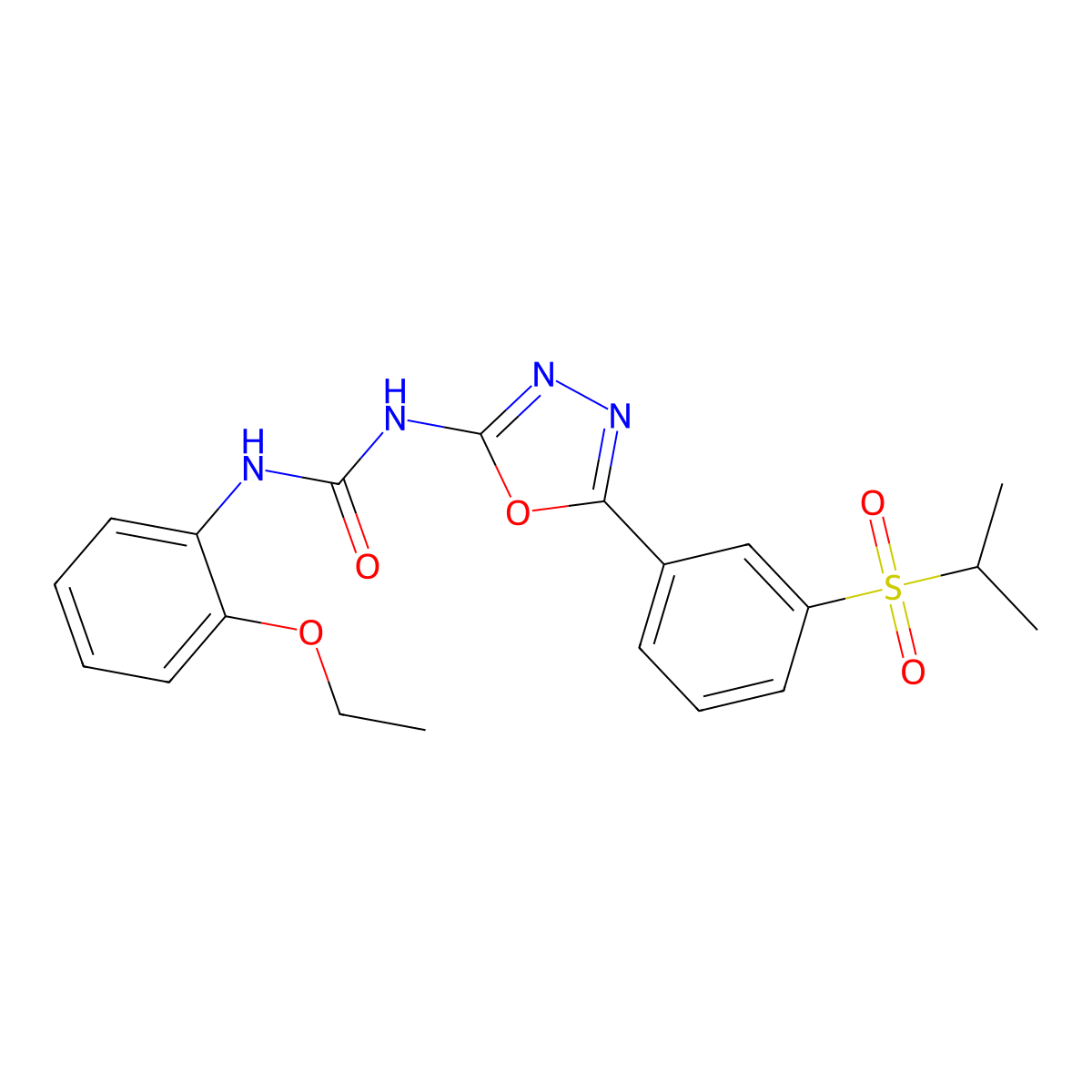 1-(2-Ethoxyphenyl)-3-(5-(3-(isopropylsulfonyl)phenyl)-1,3,4-oxadiazol-2-yl)urea molecular structure, CAS 1226458-71-4