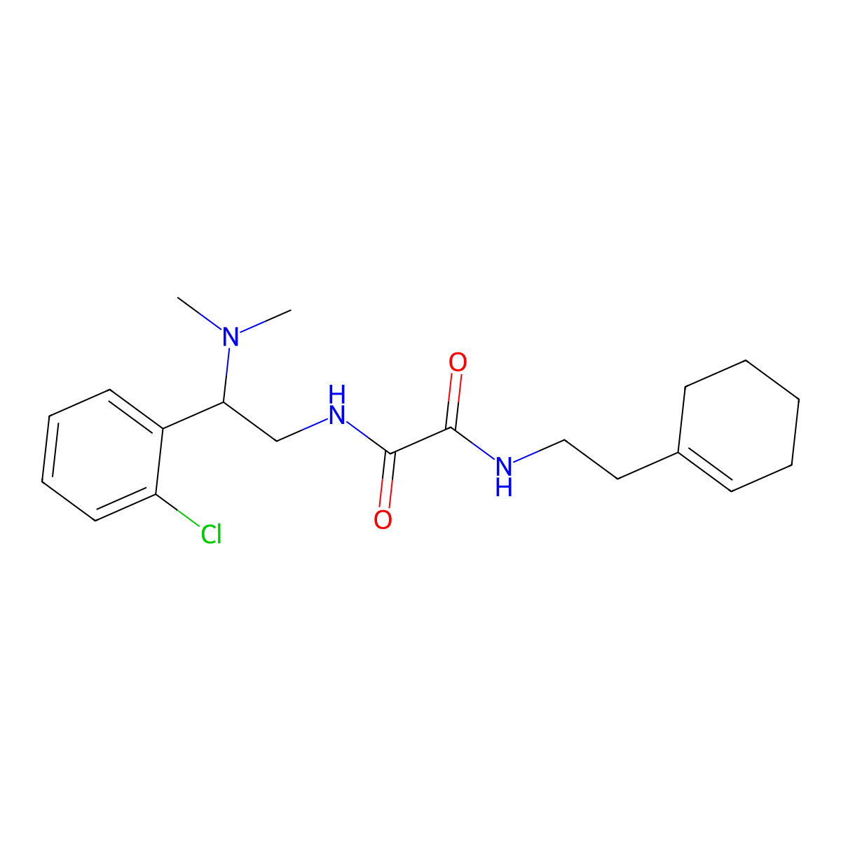 N1-(2-(2-chlorophenyl)-2-(dimethylamino)ethyl)-N2-(2-(cyclohex-1-en-1-yl)ethyl)oxalamide molecular structure, CAS 1226458-72-5