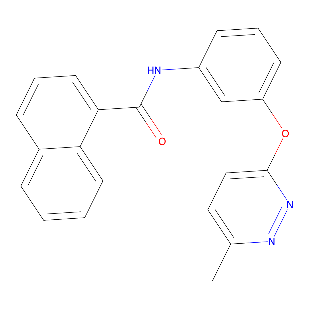 N-(3-((6-methylpyridazin-3-yl)oxy)phenyl)-1-naphthamide molecular structure, CAS 1226459-09-1