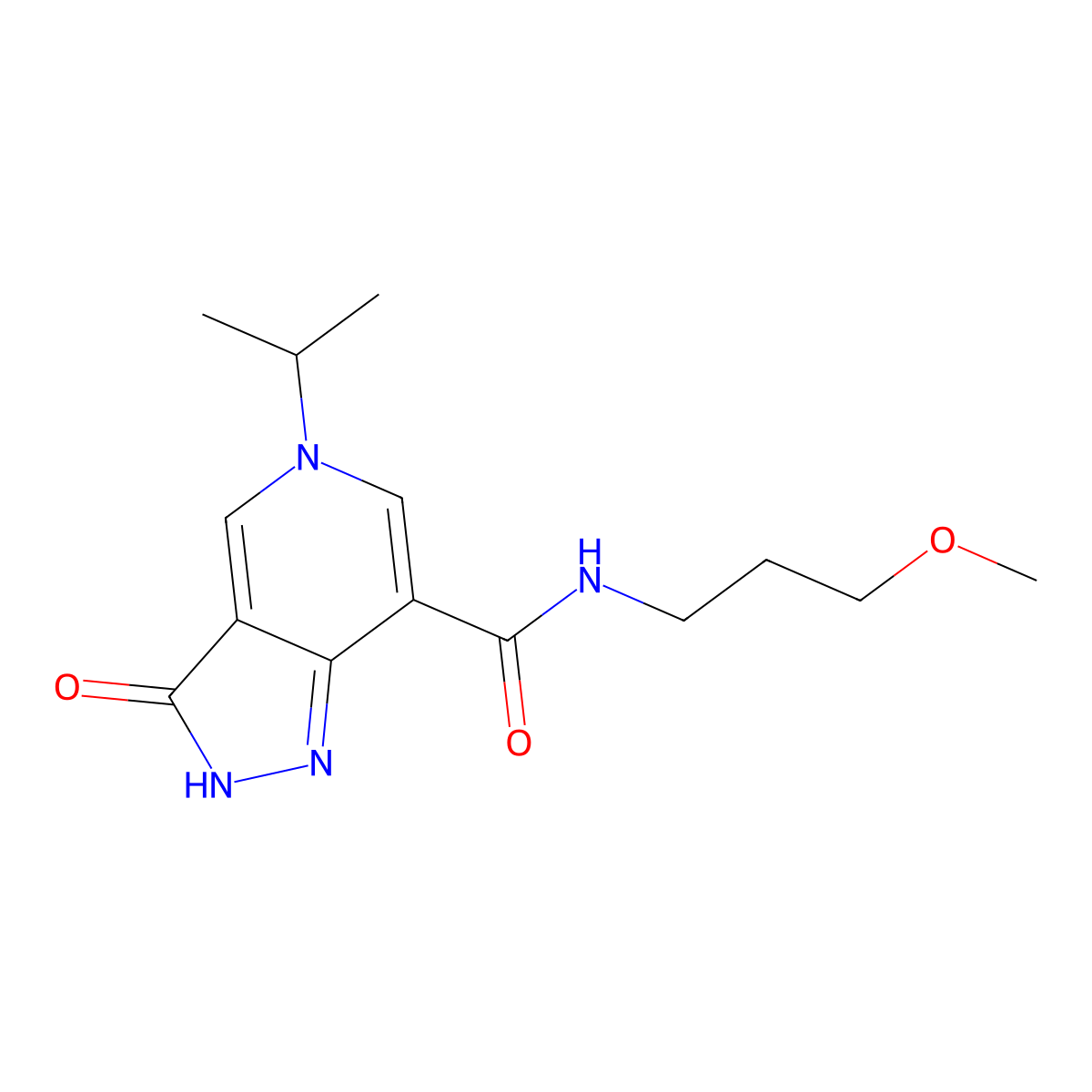 5-isopropyl-N-(3-methoxypropyl)-3-oxo-3,5-dihydro-2H-pyrazolo[4,3-c]pyridine-7-carboxamide molecular structure, CAS 1226459-11-5