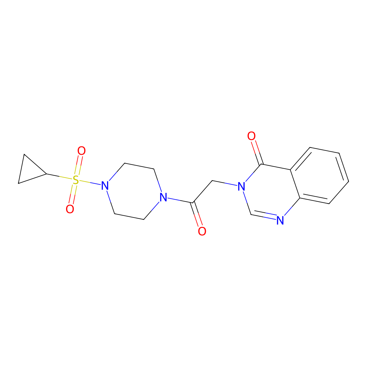3-(2-(4-(cyclopropylsulfonyl)piperazin-1-yl)-2-oxoethyl)quinazolin-4(3H)-one molecular structure, CAS 1226459-46-6