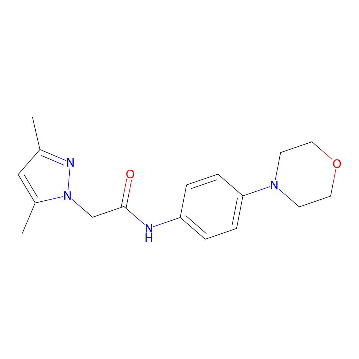 2-(3,5-dimethyl-1H-pyrazol-1-yl)-N-(4-morpholinophenyl)acetamide molecular structure, CAS 1226459-48-8