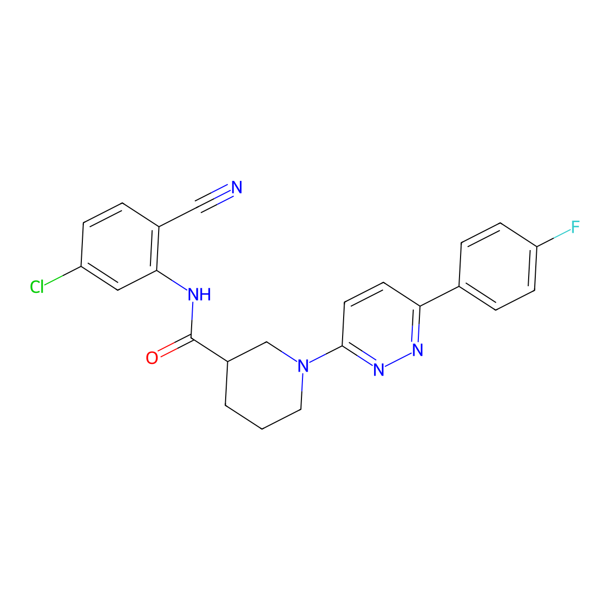 N-(5-chloro-2-cyanophenyl)-1-[6-(4-fluorophenyl)pyridazin-3-yl]piperidine-3-carboxamide molecular structure, CAS 1226459-59-1