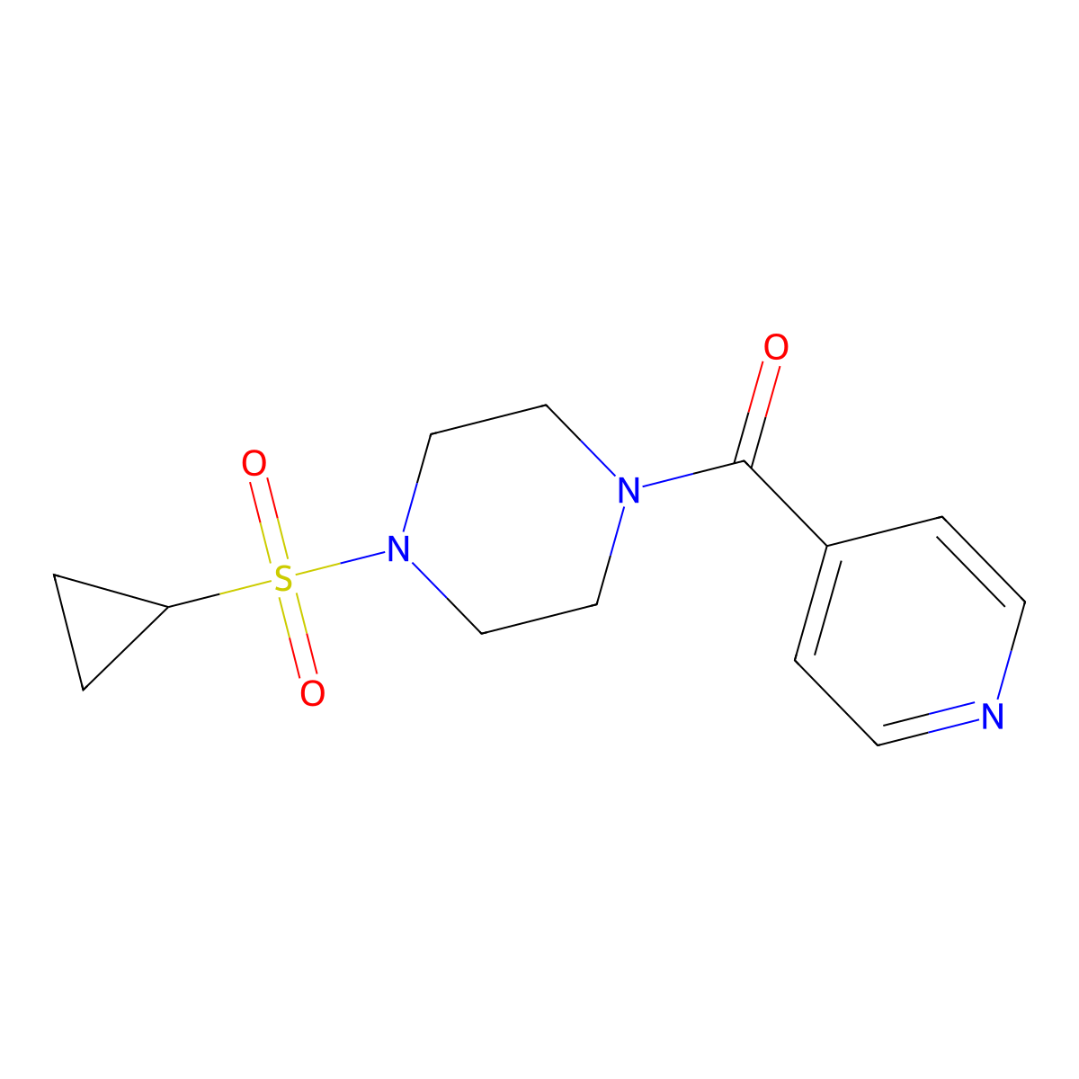 (4-(Cyclopropylsulfonyl)piperazin-1-yl)(pyridin-4-yl)methanone molecular structure, CAS 1226459-60-4