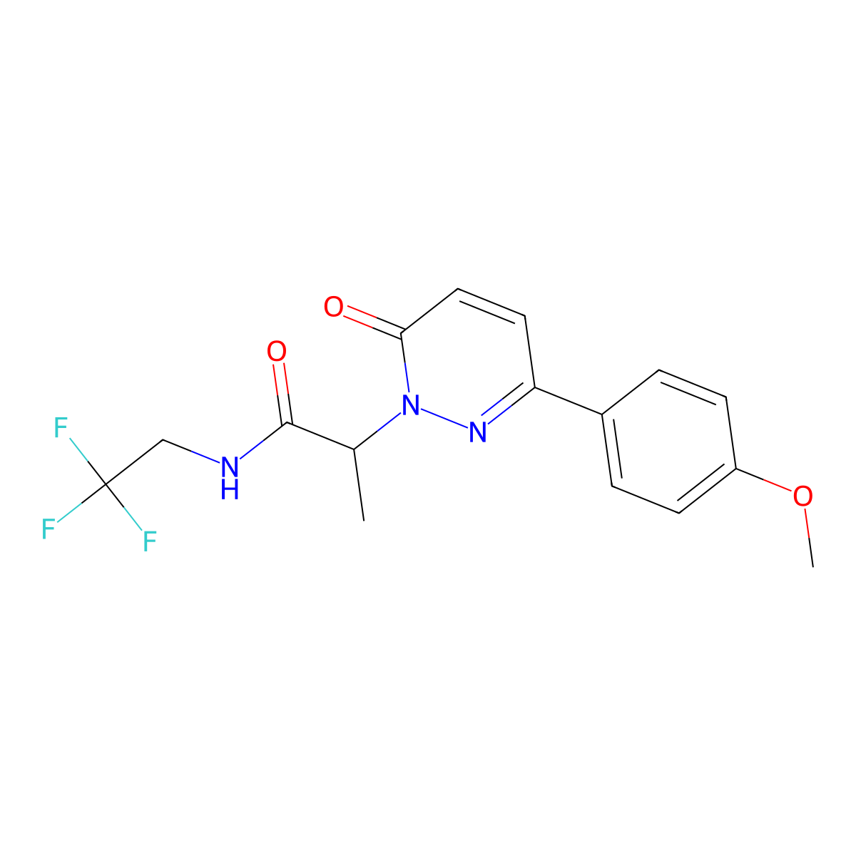 2-[3-(4-methoxyphenyl)-6-oxo-1,6-dihydropyridazin-1-yl]-N-(2,2,2-trifluoroethyl)propanamide molecular structure, CAS 1226459-67-1