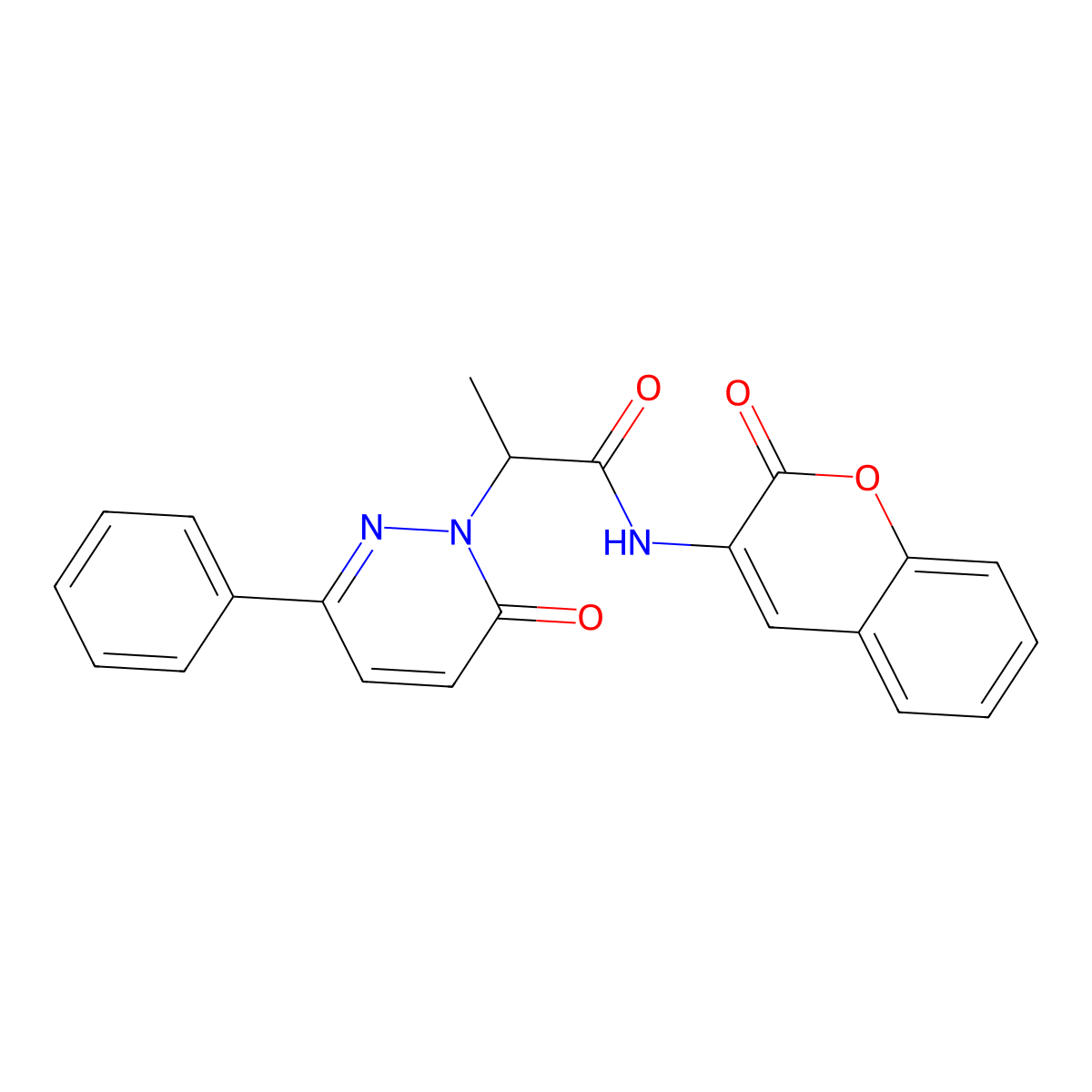 N-(2-oxo-2H-chromen-3-yl)-2-(6-oxo-3-phenylpyridazin-1(6H)-yl)propanamide molecular structure, CAS 1226459-68-2