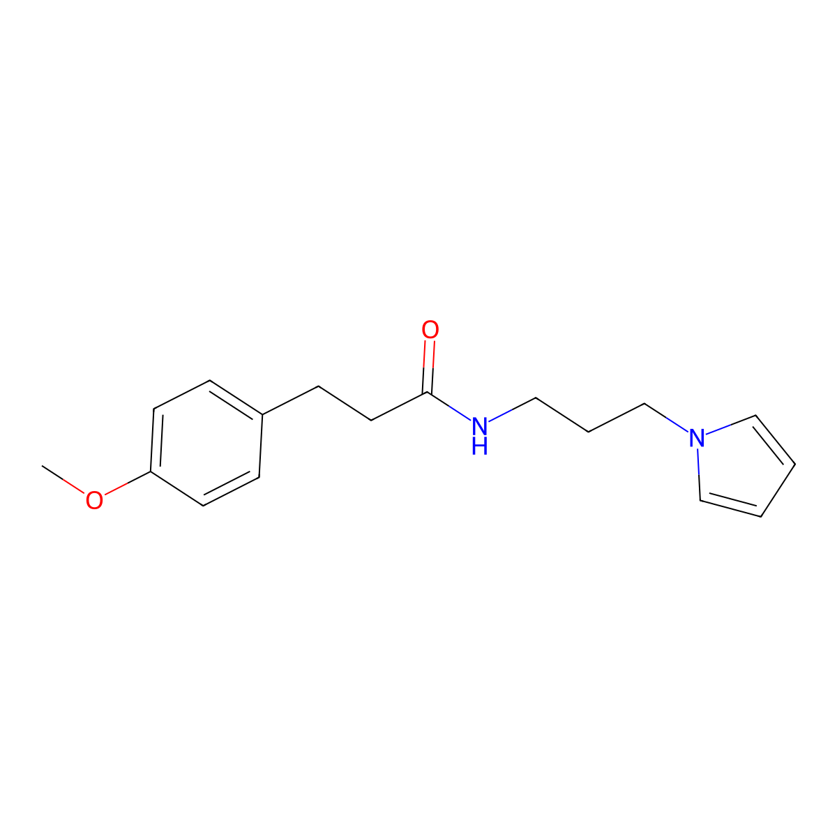 N-(3-(1H-pyrrol-1-yl)propyl)-3-(4-methoxyphenyl)propanamide molecular structure, CAS 1226459-72-8