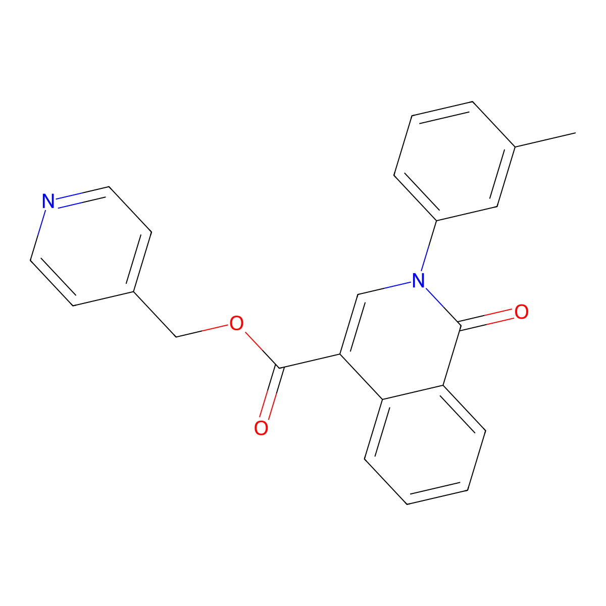 Pyridin-4-ylmethyl 1-oxo-2-(m-tolyl)-1,2-dihydroisoquinoline-4-carboxylate molecular structure, CAS 1226459-75-1