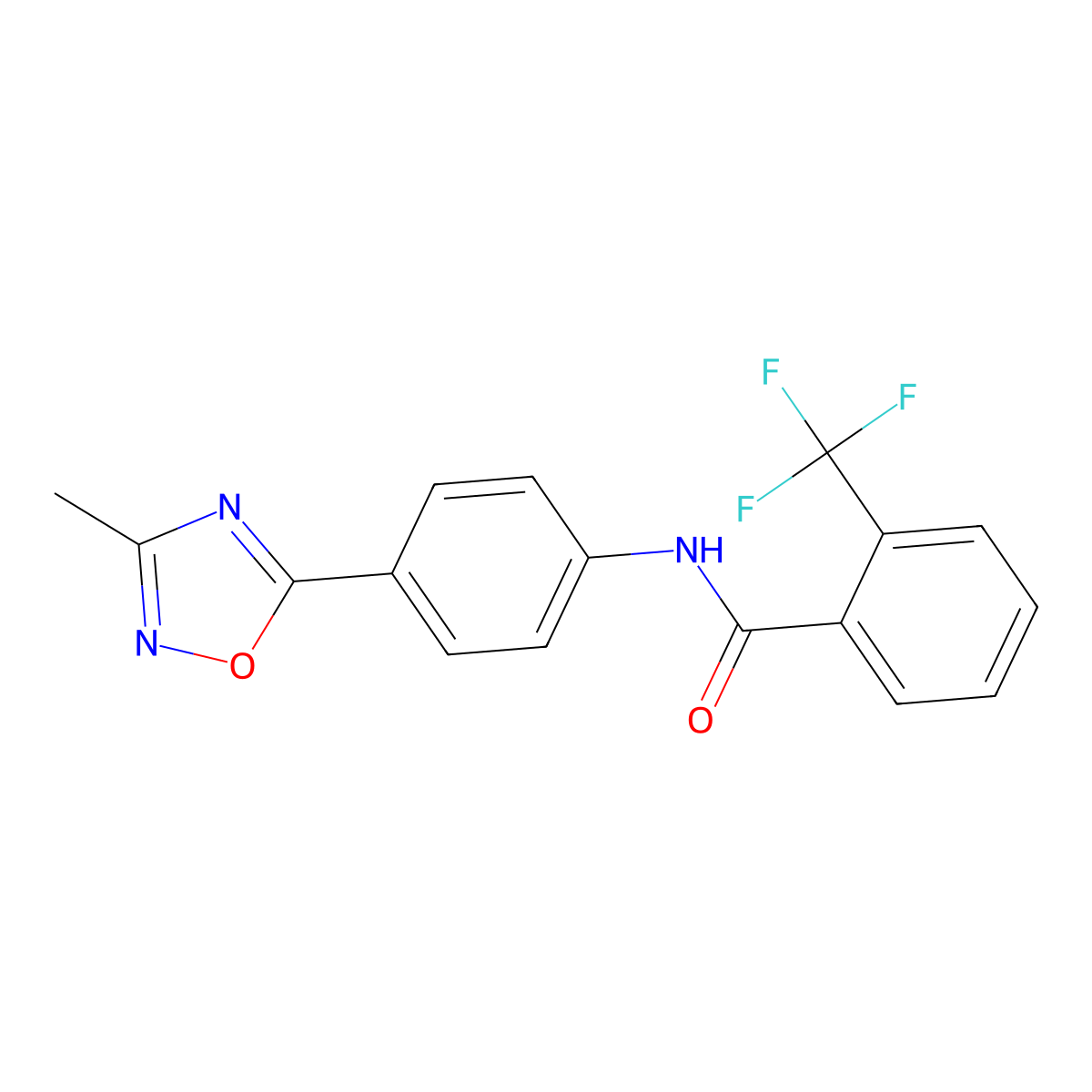 N-[4-(3-methyl-1,2,4-oxadiazol-5-yl)phenyl]-2-(trifluoromethyl)benzamide molecular structure, CAS 1226459-78-4
