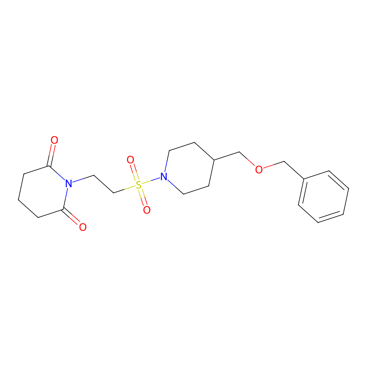 1-(2-((4-((Benzyloxy)methyl)piperidin-1-yl)sulfonyl)ethyl)piperidine-2,6-dione molecular structure, CAS 1226459-83-1