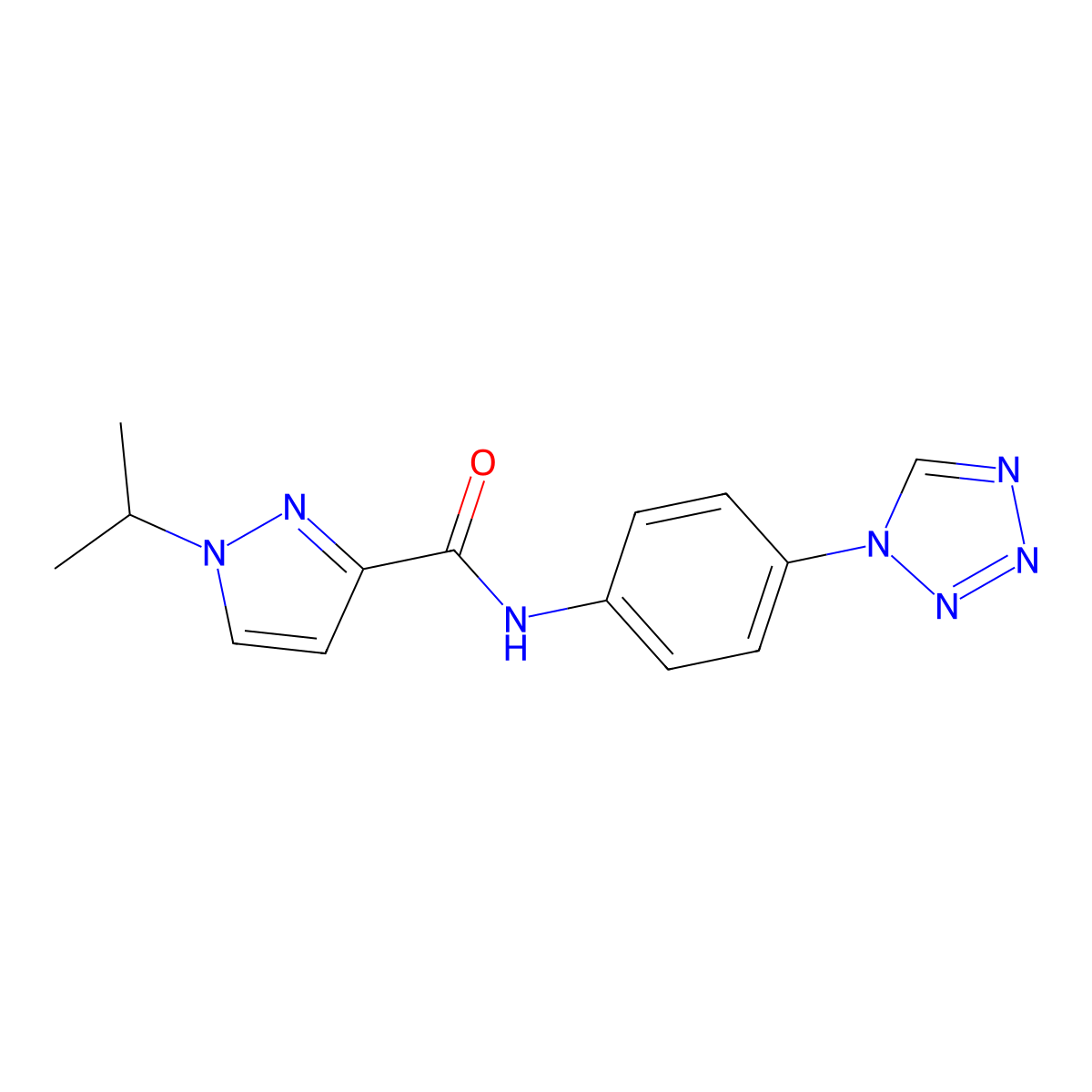 N-(4-(1H-tetrazol-1-yl)phenyl)-1-isopropyl-1H-pyrazole-3-carboxamide molecular structure, CAS 1226459-86-4