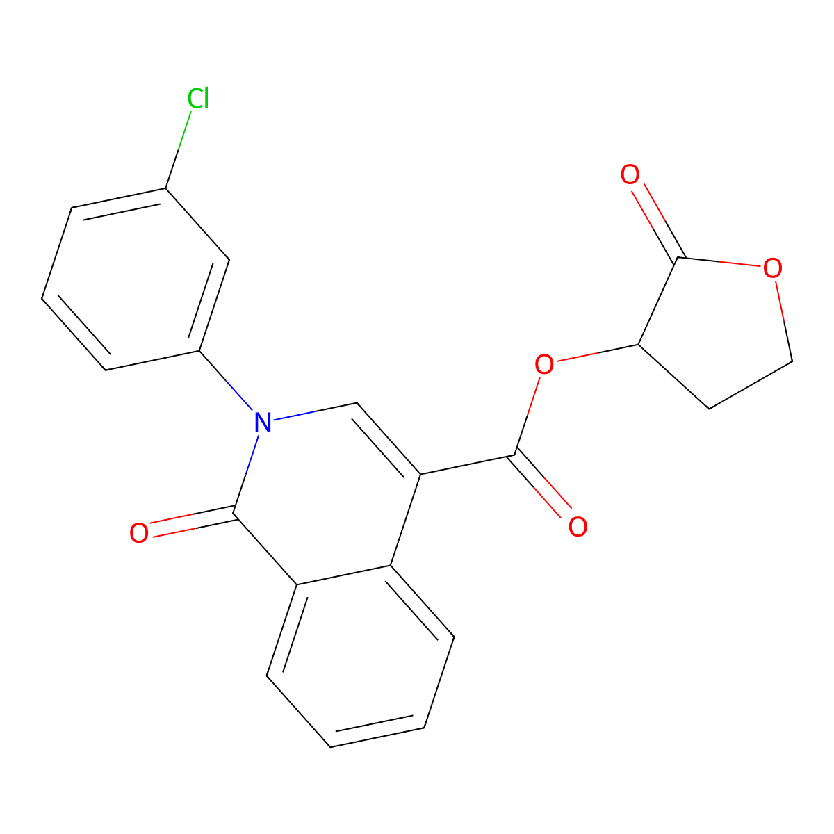 2-Oxotetrahydrofuran-3-yl 2-(3-chlorophenyl)-1-oxo-1,2-dihydroisoquinoline-4-carboxylate molecular structure, CAS 1226459-90-0